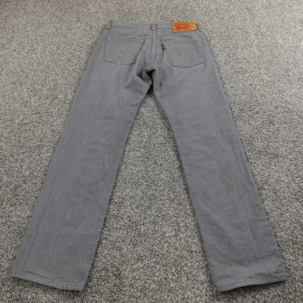 Levis Jeans Mens 30X32 Black Gray Denim Pants 501‎ Button Fly Straight Western